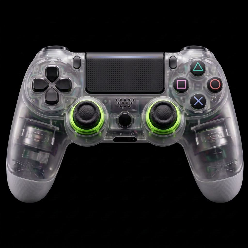 PS4 controller with illuminated TMR anti-drift joysticks