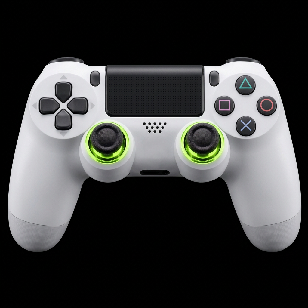 PS4 controller with illuminated TMR anti-drift joysticks