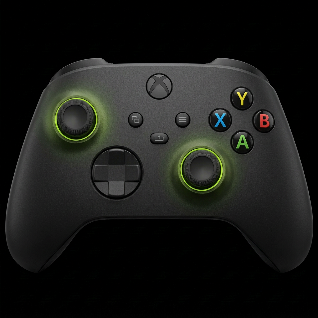 XBOX controller with illuminated TMR anti-drift joysticks